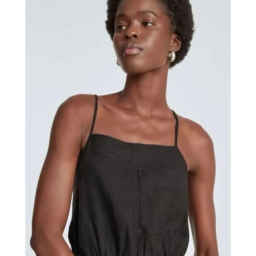 Everlane The Linen Shoestring Jumpsuit Black Size S NWT